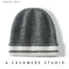 Beanie/Skull Caps MERRILAMB Winter Hat for Women Men High Quality Cashmere Knitted Striped Beanies Caps Korean Outdoor Keep Warm Hats for Unisex Q231130