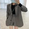 Women's Tracksuits Long Sleeve Button Blazer Jacket Loose Office Elegant Autumn 2023 Coat Wide-leg Short Casual Two-piece Suit South Korea