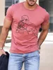 Camiseta masculina 2023 verão impresso casual tripulação pescoço manga curta camiseta retrato impressão 3d camisa