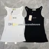 Buchstaben besticktes Tanktop für Damen, luxuriöse Strickoberteile, Sommer-Outdoor-Sportweste, ärmellose Strickwaren