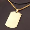 Pendant Necklaces Cool Gold Color Dog Tag Women Men's Stainless Steel Titanium Necklace With Free Box Chain