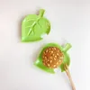 Piatti Ins Piatto in ceramica creativa Stile francese Forma di foglia verde Pane per la casa Dessert Torta Sushi Piatti di salsa di pomodoro