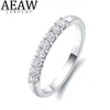 AEAW 14k or blanc 0 25ctw 2mm DF coupe ronde fiançailles mariage Moissanite laboratoire cultivé diamant bague pour femmes Y01222316