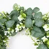 Decorative Flowers 1PC Eucalyptus Wreath Artificial Plants Background Wall Window Wedding Party Decor Vines Garland Supplies