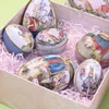 Storage Bottles 1Pcs Easter Egg Tinplate Box Cartoon Printing Fillable Tin Boxes Gift Candy Chocolate Happy Decor