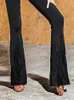 Сценическая одежда 2023 Брюки для выступлений в латиноамериканских танцах для женщин Черные брюки с высокой талией Платье для танго Чача-Румба Практика DQS13480
