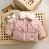 Down Coat Winter Girl Baby Tjock Cotton Jacket Rabbit Päls Collar Coat Kort quiltad jacka pojke Varma ytterkläder Kids Outdoors Casual Clothes 231129