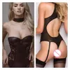 Seksowna kostium kombinezonu spandex Bodysuit Bodysuit Maska Patrz przez rajstopy puste seks sex sukienki dla kobiet uwodzenie sexi sexi