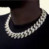 Nowy złoty srebrny kolor 18 mm duży klasyczny łańcuch kubański Link Naszyjnik Bling 2 Raw Cz Cuban Link łańcuch dla mężczyzn biżuteria Hiphop3933712