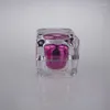 Storage Bottles 50pcs Wholesale 30ml Pink Crystal Empty Square Jars With Lid Jar 30 Ml