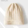 Beanie/Skull Caps Cashmere Wool Hat Fashionable Warm Autumn and Winter Women Ear Protection Neck Protection Sticked Solid Hats Caps Men Q231130