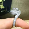 Choucong kromtrekken Promise Ring 925 sterling Zilver 1ct Diamond Engagement Wedding Band Ringen Voor Vrouwen mannen Jewelry244T