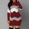 Women's Sweaters 2023 Fashion Knitted Multi-Color Top Spring Autumn Wave Striped Casual Long-Sleeved Thin Sweater Slim-Fit Christmas