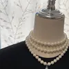 Pendanthalsband högkvalitativa smycken 1/3-lagers Pearl Drop Halsband Choker CLAVICLE Kedja för kvinnor Gift Wedding Party 231115