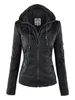 Womens Leather Faux Gothic Jacket Women Hoodies Winter Autumn Motorcycle Black Outerwear PU Basic Coat 231129