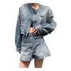 Damesjasontwerper Women Denim Jackets Slim Style Parkas voor dame met letter Zippers Button Budge Spring herfst jeans Fashion Breaker