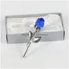 Party Favor Valentines Day Gift Mini Crystal Rose Artificial Flower With Metal Rod Branch Wedding Supplies Favors Drop Delivery Home Dhaxs