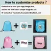 Outdoor Bags 10 Pcs Custom Bag Printing Schoolbag Promotional Outdoor Casual Gym Sport Waterproof Football Bag Drawstring Backpack 231129