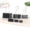 Clipboards 12st Metal Paper Clip Foldback Bindemedle Clips Black Grip Clamps Document Office School Stationery 231130