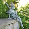 Decorative Objects Figurines Flower Fairy Sculpture Garden Landscaping Yard Art Ornament Resin Turek Sitting Statue Outdoor Angel Craft Decoration 231130