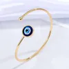 Fashion Gold Sier Plating Charm Lucky Big Turkish Evil Eyes Open Cuff Bangle Bracelet Jewelry For Women Ladies