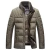 Cappotto da uomo in piumino da uomo con collo in pelliccia calda e spessa Cappotto con cappuccio Parka alla moda M-3XL Giacca invernale da uomo in anatra bianca di marca