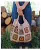 Sacs à bandoulière faits à la main coloré Crochet Boho Chic grand-mère carré Gran fourre-tout sac à main Vintage Style Hippie été plage 230426
