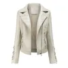 Kvinnorjackor Fashion Women's S-5XL Rivet Zipper Jacket Topps 2023 Spring Lady Solid Color Short Outwear Streetwear