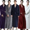 Robes masculinos homens plus size extra longo quente flanela pele roupão inverno coral velo sleepwear com capuz zíper banho robe spa mulheres vestido l231130