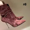 En kaliteli deri/süet deri kadın moda botları 10.5 cm yüksekte dizler diz çizmeleri sivri ayak ayak bileği botları kadınlar için hediye