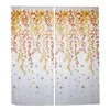 Curtain 2Pcs/Set Useful Leaves Pattern Sheer Wear-resistant Decorative Print Translucent