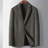 Mens Suit Blazers 고품질 가을 겨울 모직 정장 고급 짧은 복식 단축 캐주얼 재킷 단색 싱글 웨스트 셔츠 231129