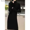 Basic Casual Dresses Women's High Neck Long Sle Solid Wool Korean Edition Loose Luxury Soft Wool Knitted Dress for Winter WarmthL231130