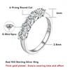 Anelli a grappolo Anziw Half Eternity Bands D Colore 0,3 ct Anello con 5 pietre Moissanite Argento sterling 925 per donna Accessori pregiati certificati