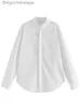 Blusas femininas Camisas FSLE Estilo elegante Camisa feminina branca com acabamento em orelhas Outono e inverno 2023 Design de nicho Camisas internas com gola alta FeL231130