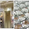 13エッジベベルされたクリスタルダイヤモンド輝くミラーグラスショールーム壁ステッカー用モザイクタイルktvディスプレイキャビネット