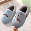 Slippers tofflor unicorn barn tofflor för småbarn pojkar inomhusskor baby flicka päls glider bomullsflip flop varma vinterhus barn tofflor 231130