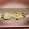 Männer Frauen Ohrringe Ohrstecker Gelb Weiß Gold Überzogen Funkelnden Künstlichen Diamanten Ohrring Für Hochzeit, Party, Verlobung, Jewelry287h