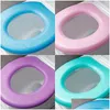 Capas de assento de vaso sanitário Ers Lavável Adesivo Espuma Er Impermeável Sile Quatro Estações Soft Banheiro Closestool Mat Pad Almofada O-Shape Drop Del Otwjt