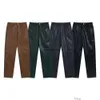 Designer Pantaloni casual Pantaloni da uomo Pantaloni sportivi Rhude High Street Solid Ricamo Lettera Pantaloni lunghi casual Pu Allentato impermeabile addensato in pelle dritta da uomo