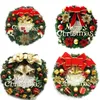 Decorative Flowers 30cm Merry Christmas Garland Wreath Decor Wall Door Hanging Ornaments Xmas Pendant Decorations