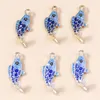 Charms 10 stücke Schöne Emaille Goldfisch Chinesische Blaue Und Weiße Porzellan Tiere Anhänger Für Handgemachte Diy Schmuck Machen Großhandel