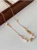 Pendant Necklaces Peri'sbox Elegant Gold Plated Irregular Hammered Beaded Baroque Pearl Choker Necklace For Women Freshwater Wedding Jewelry