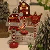 Dekoracje świąteczne świąteczne stół wiszący drewniany Znak zatrzymania ozdoby LED Ozdoby świąteczne Dekoracja Noel Navidad Decor Decor Prezenty 231129