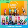 VAPME FIRE 9000 Одноразовые сигареты Vape Mesh Coil E Сигареты 18 мл Pod Type-C Порт Перезаряжаемая батарея 12 вкусов 0% 2% 3% 5% Испаритель