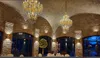 Modern Kristal Avizeler Hafif Altın Kolye Lambalar Oturma Odası Fuaye Restoran Otel Projesi için Kapalı Aydınlatma