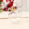 Party Decoration 10st Transparent Christmas Ball Plastic Baubles Clear Fillable Xmas Tree Hanging Ornament Year Home Decorations