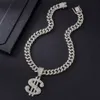 Collier pour hommes de chaîne à maillons cubains Collier Hip Hop USD à la mode Style Punk accessoires pendentif ensemble de diamants pendentif nouvelle chaîne cubaine pour hommes collier Hip Hop bijoux pour hommes