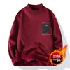 Mens Sweaters Men Autumn Winter Sweater Fashion Knitted Mock Neck Thick Fleece Inside Solid Color Casual Pullovers 231129