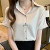 Women's Blouses shirts 2023 dames shirt op blusas femininas tops korte mouw elegante dames formele blouse cloingyolq